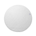 Baby Playmat 47x47 inch | Soft Linen Cotton, Non-Slip & Foldable | Washable Indoor Outdoor Mat for Infants & Toddlers with Carry Bag (Round) (Ivory Cloud)