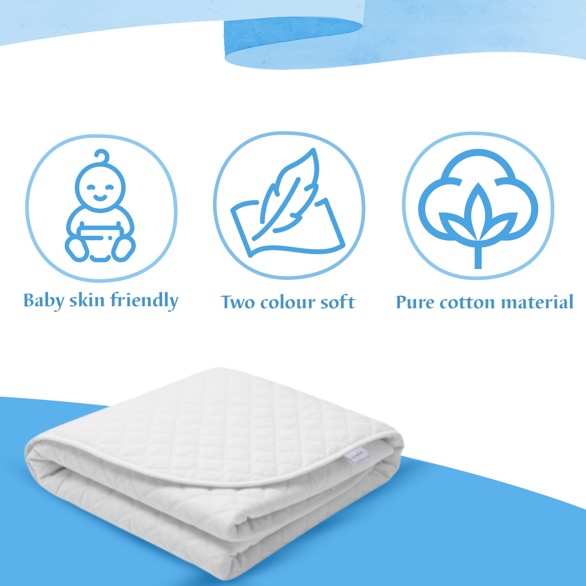 Baby Playmat 47x47 inch | Soft Linen Cotton, Non-Slip & Foldable | Washable Indoor Outdoor Mat for Infants & Toddlers with Carry Bag (Round) (Ivory Cloud)